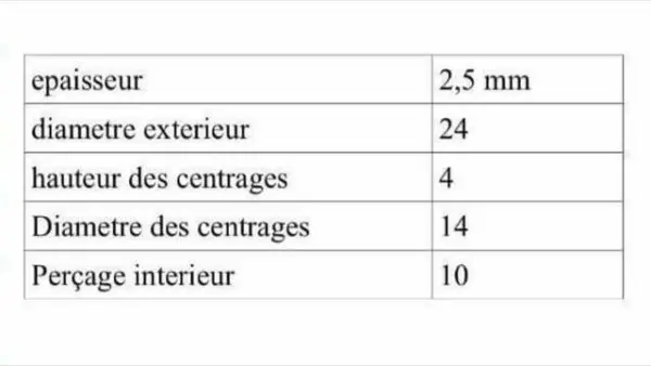 entretoises pour etrier de R1 ep 2,5 mm