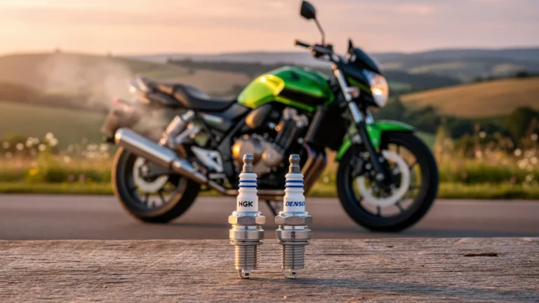 Comparaison ultra-réaliste bougies iridium NGK et Denso sur moto CB500 après test 10 000 km