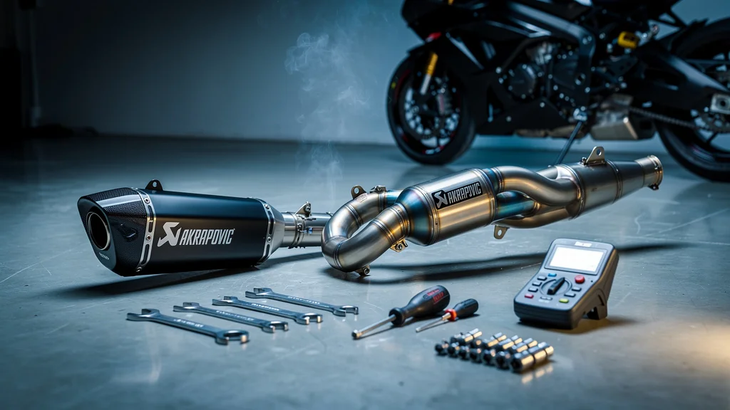 Comparaison hyper-réaliste échappements Akrapovic slip-on et full après essais moto