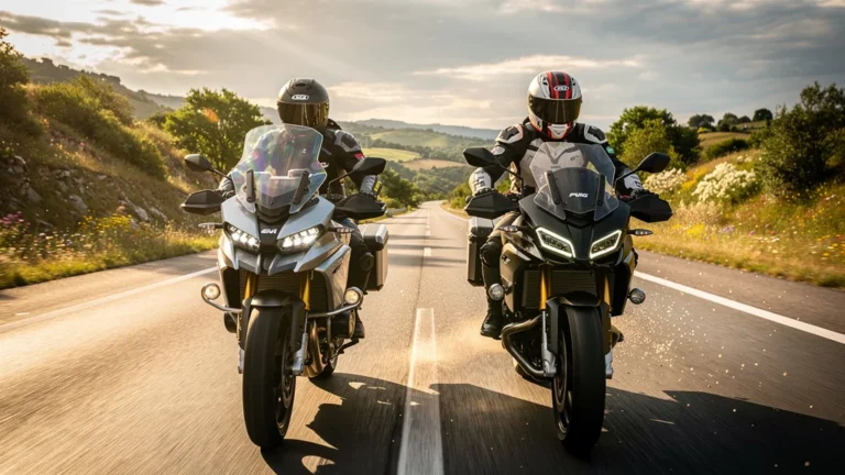 Comparatif hyper-réaliste pare-brise Givi et Puig sur autoroute à 130 km/h en pleine vibration