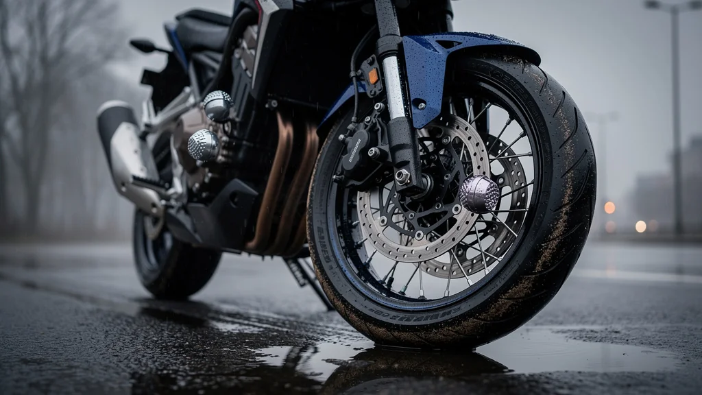 Trois écrous antivol différents testés sur les roues de la Honda CB sous la pluie et l’hiver humide