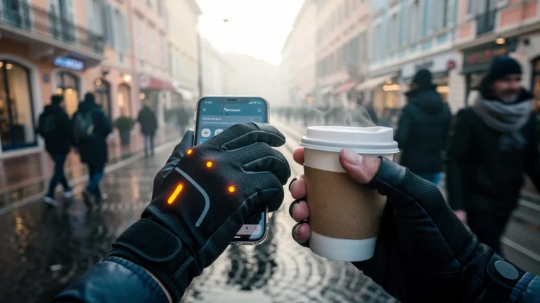 Test des sous-gants chauffants en janvier à Nice, gestes compliqués en ville sous le froid hivernal