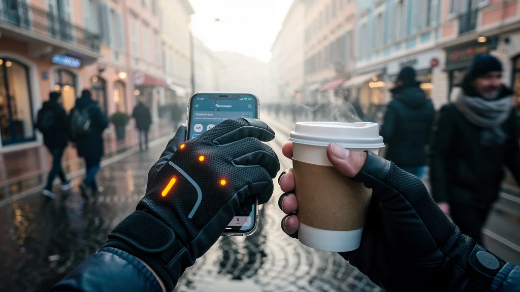 Test des sous-gants chauffants en janvier à Nice, gestes compliqués en ville sous le froid hivernal